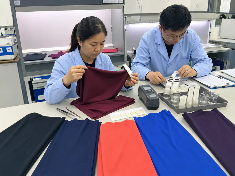 Dark and high-saturation dyed fabrics under close review