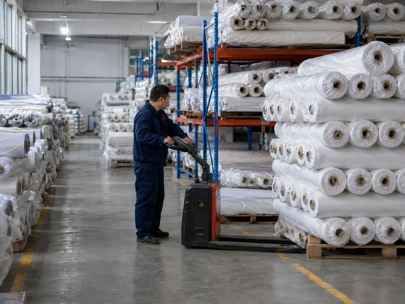 Fabric stored before dispatch