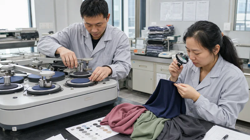 Reviewing finished fabric surface for pilling and snagging risk