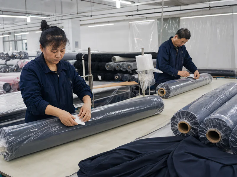 Roll labeling and packing before shipment