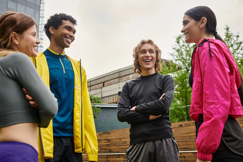 Sportswear and training wear in polyester spandex stretch fabric